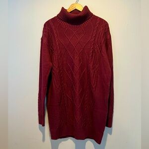 Lulu’s Turtleneck Sweater Dress, Size L, Maroon